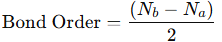 Bond Order calculator Formula