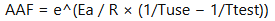 Accelerated Aging calculator Formula