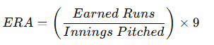 An ERA Calculator is a baseball statistical calculation tool that determines a pitcher’s Earned Run Average (ERA)
